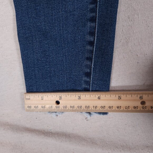 Everlane Vintage Skinny Jeans Womens 25 Regular Blue Button Fly Raw Hem Minimali - Picture 7 of 15